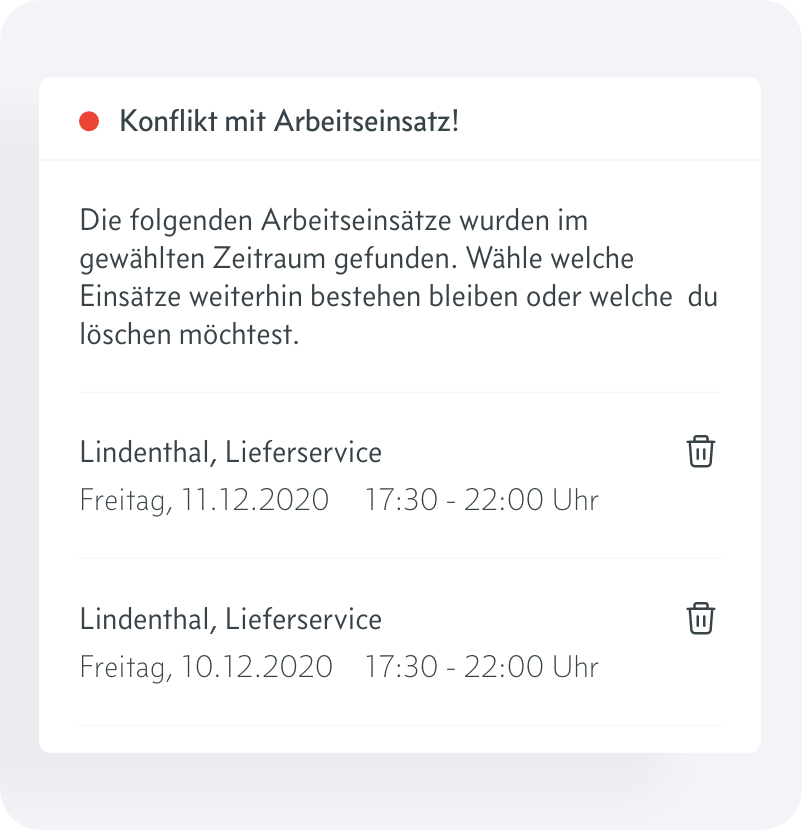 Konfliktmanagement - Verfügbarkeit Mitarbeiter