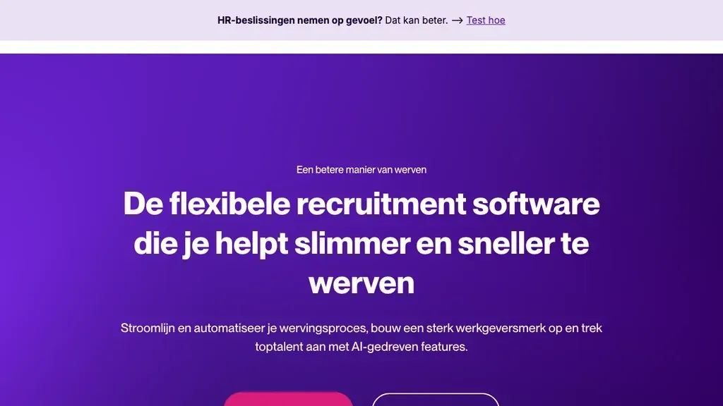 Recruitee ATS Startseite (Screenshot Oktober 2026)