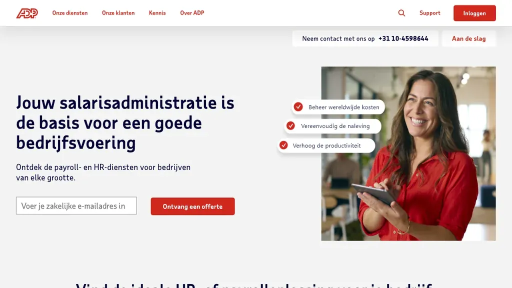 ADP workforce management en HR compliance homepage (screenshot september 2026)