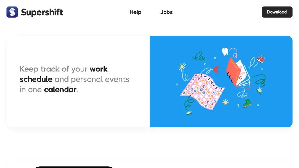 Supershift Dienstplan-App: Produktwebsite (Screenshot September 2026)