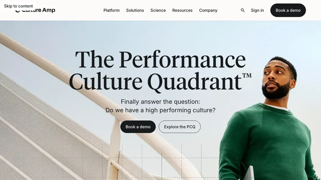 Culture Amp employee engagement and people analytics platform homepage (screenshot July 2026)