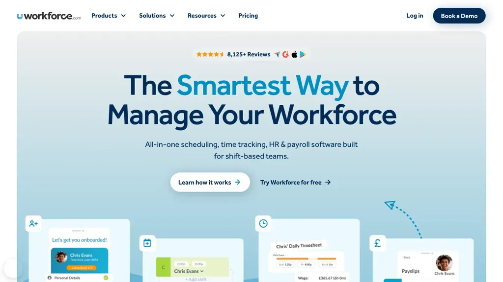 Workforce.com hourly employee engagement and feedback homepage (screenshot July 2026)