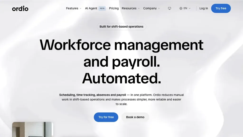 Ordio employee management software for shift teams (screenshot September 2026)