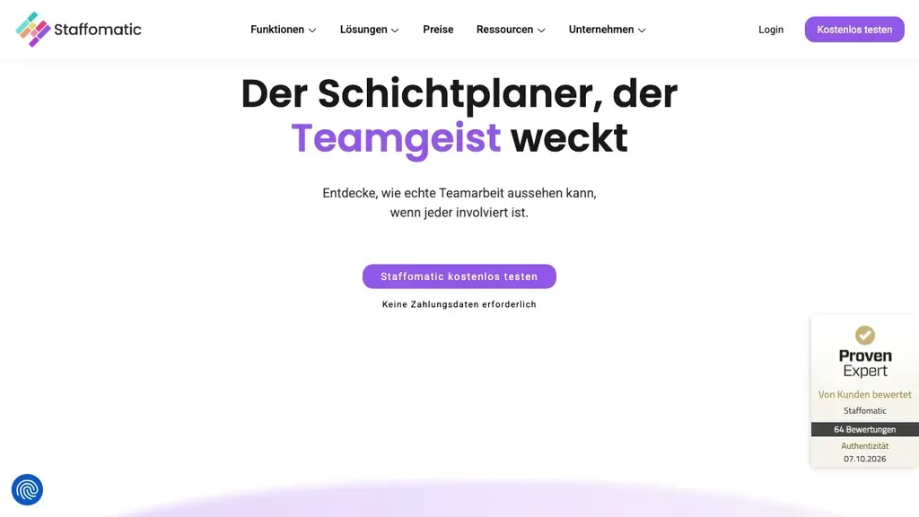 Staffomatic Dienstplan und Zeiterfassung