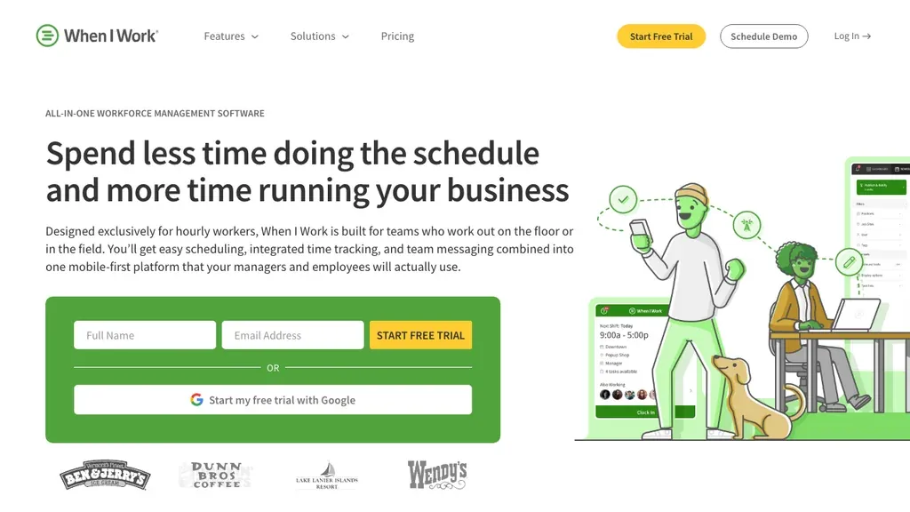 When I Work HR software homepage (screenshot July 2026)