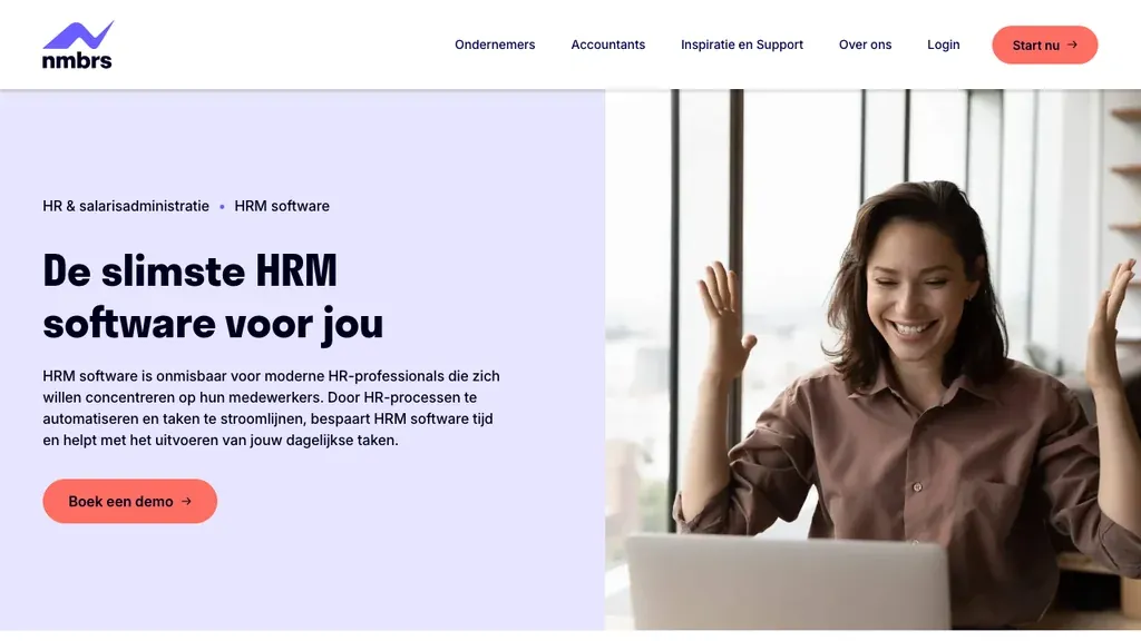 Nmbrs HRM software homepage (screenshot september 2026)