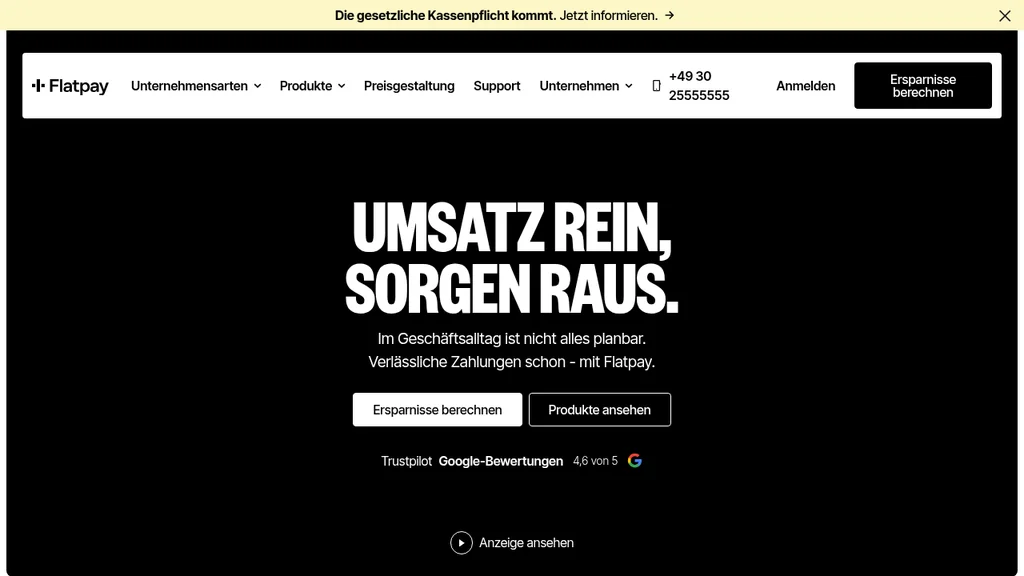 Flatpay Kartenterminal Website, Oktober 2026