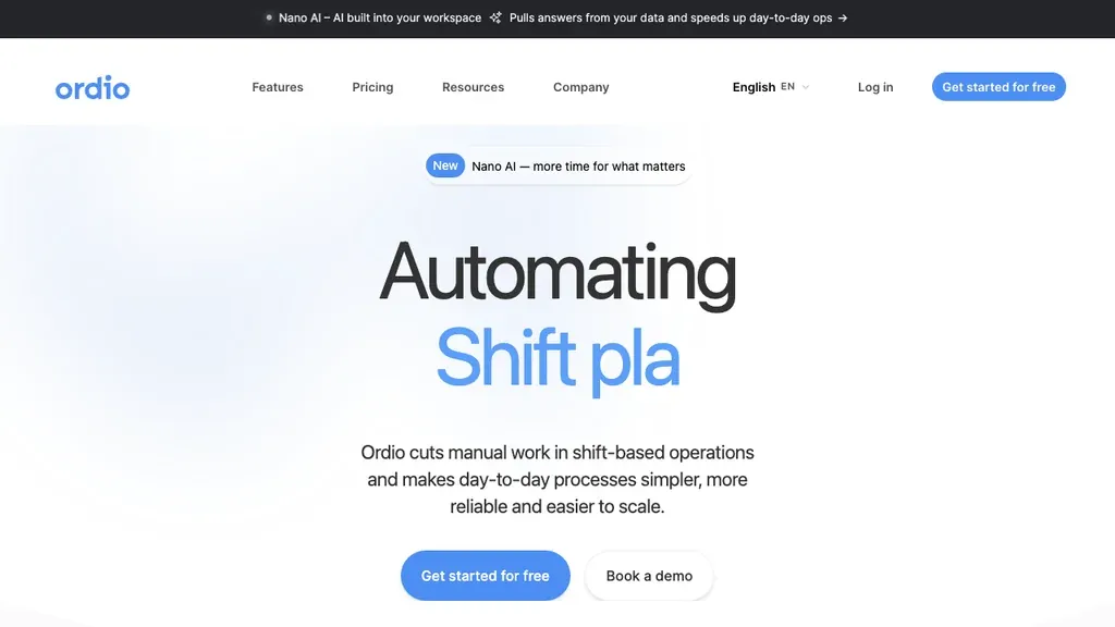 Ordio offboarding and workforce software homepage (screenshot July 2026)