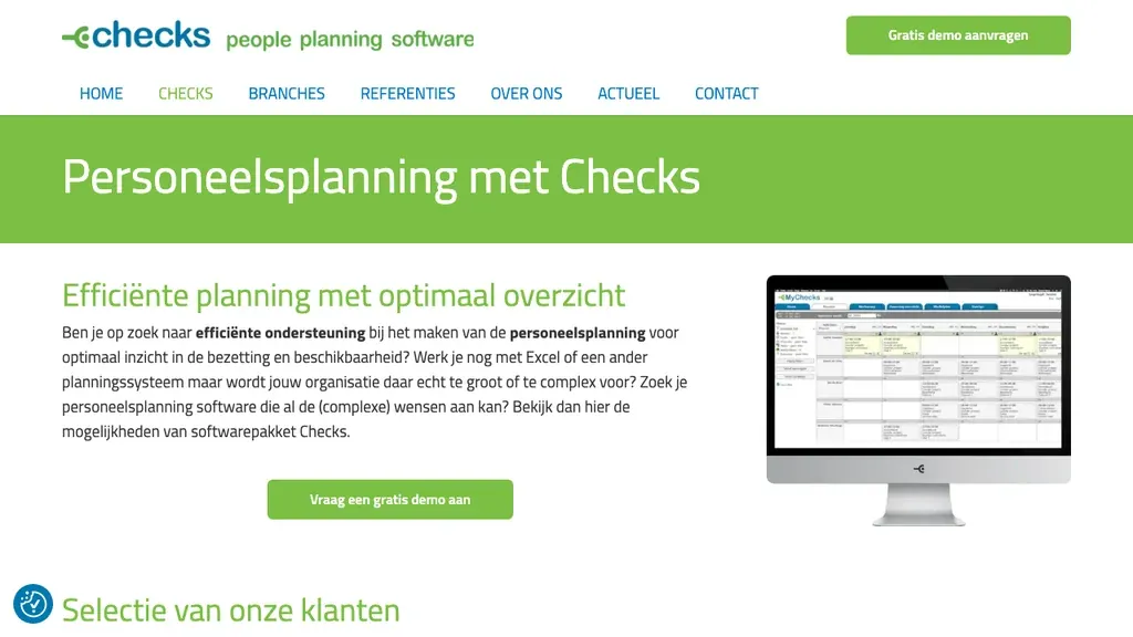 Checks personeelsplanning software homepage (screenshot september 2026)