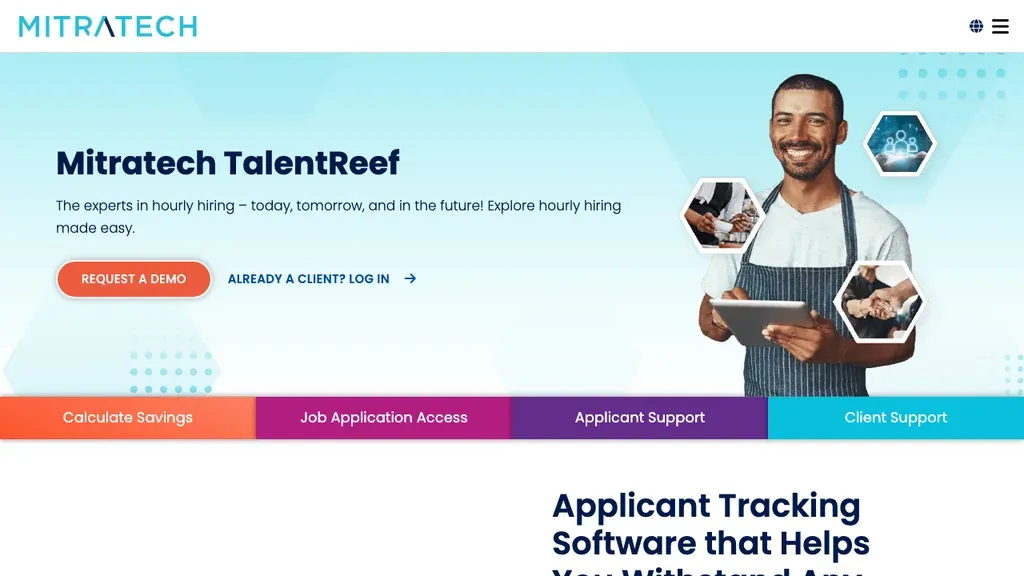 TalentReef hourly worker talent management homepage (screenshot July 2026)