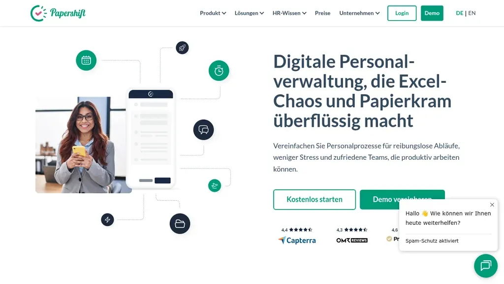 Papershift Dienstplan und Urlaub (Screenshot Oktober 2026)