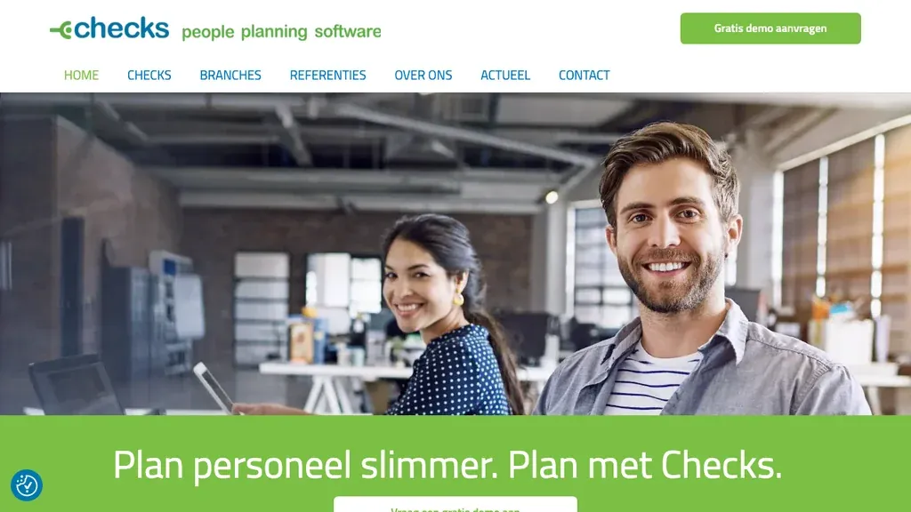 Checks workforce management en planning homepage (screenshot september 2026)
