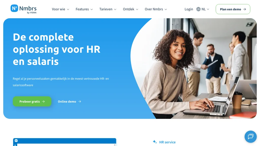 Nmbrs HR-automatisering en salarisadministratie software (screenshot juli 2026)