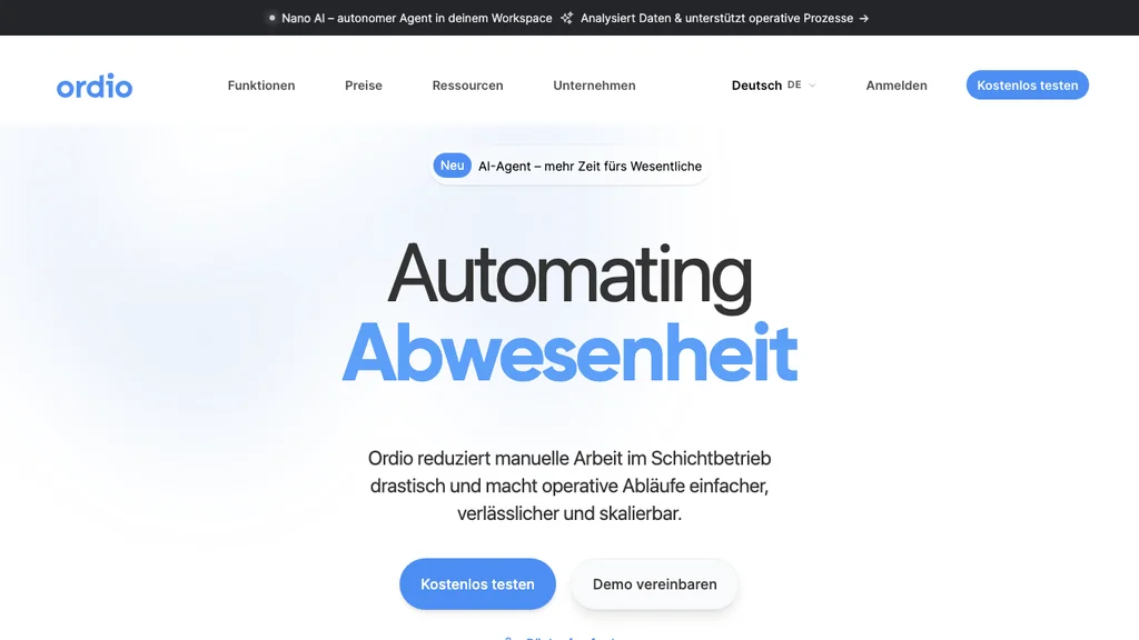 Ordio Dienstplan-App: Startseite mit Schichtplanung (Screenshot Juni 2026)