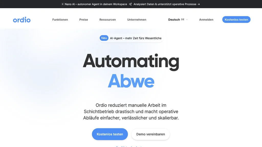 Ordio Dienstplan: Startseite mit Schichtplanung (Screenshot Juni 2026)