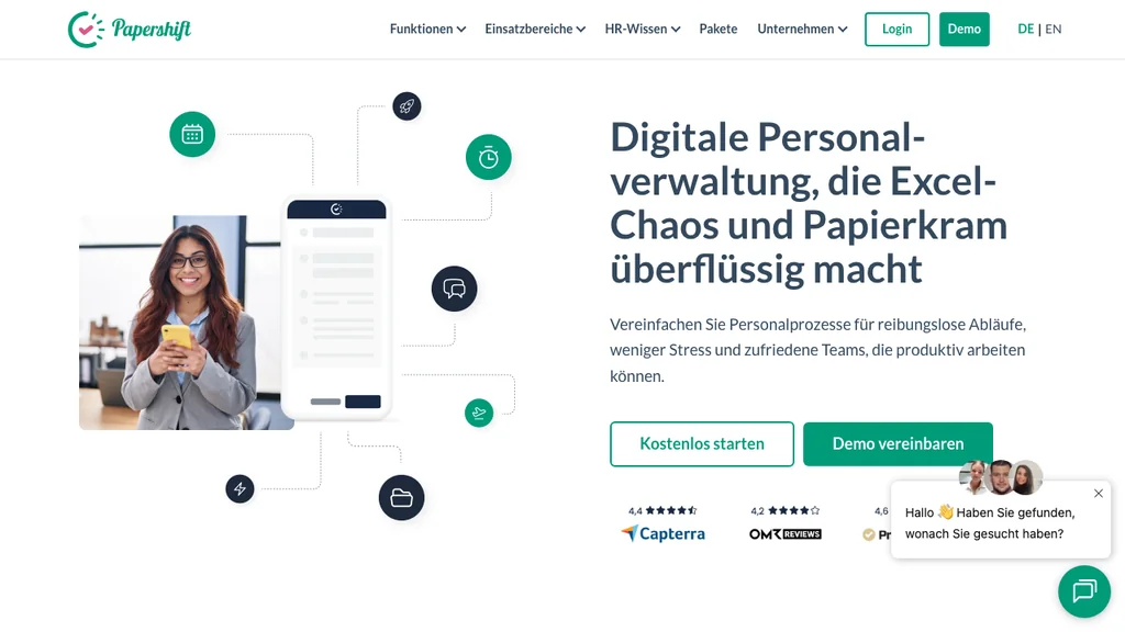 Papershift Dienstplan: Produktstartseite (Screenshot Juni 2026)