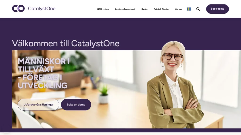 CatalystOne startsida (skärmdump juli 2026)