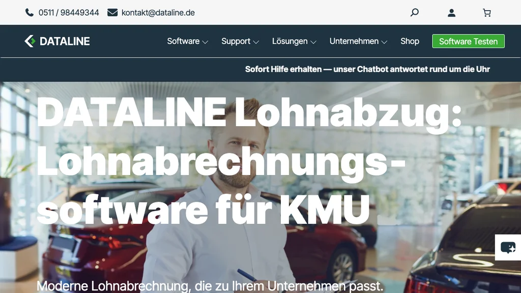 Dataline Lohn: Startseite der Lohnabrechnungssoftware (Screenshot Juni 2026)
