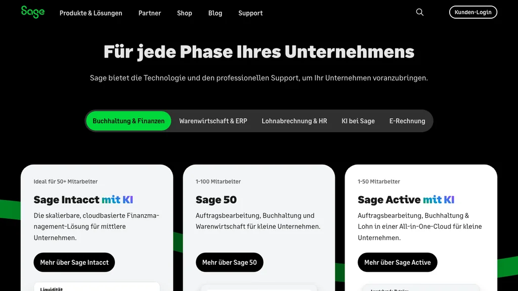 Sage Payroll Lohnabrechnung: Produktstartseite (Screenshot Juni 2026)
