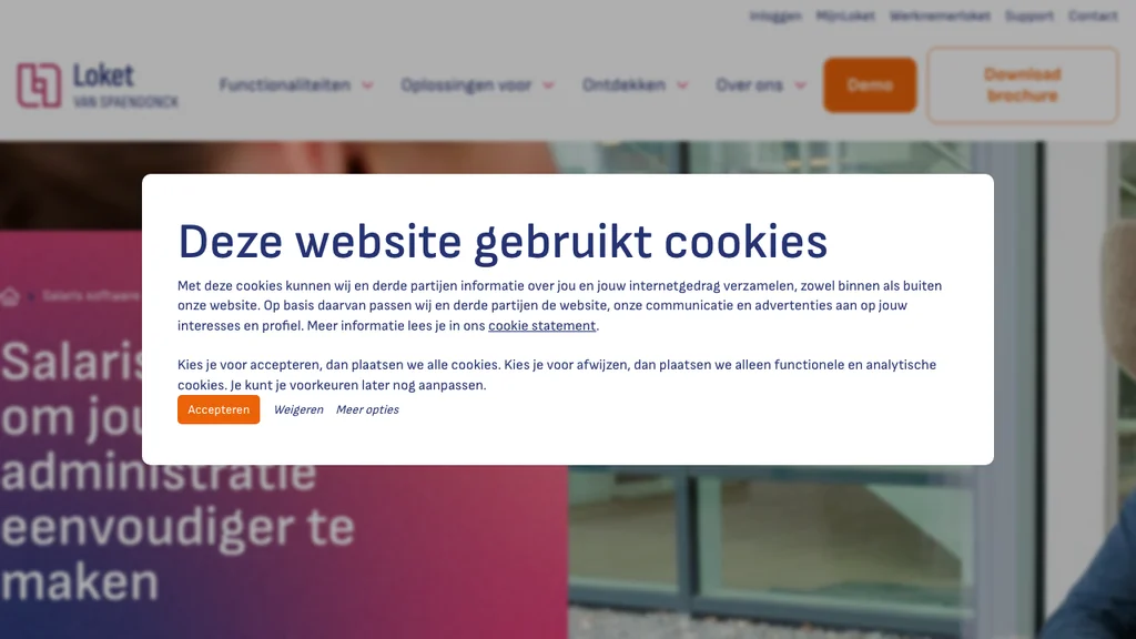 Loket.nl salaris software homepage (screenshot juli 2026)
