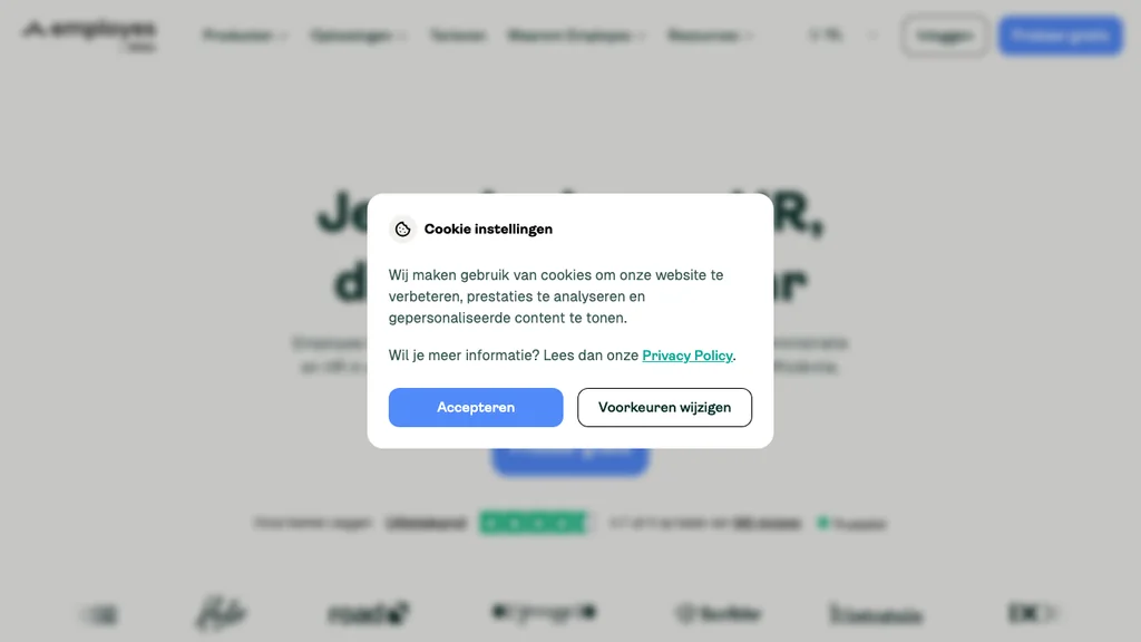 Employes personeelsadministratie en salaris homepage (screenshot juli 2026)
