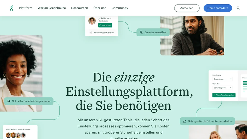 Greenhouse applicant tracking and hiring software homepage (screenshot July 2026)
