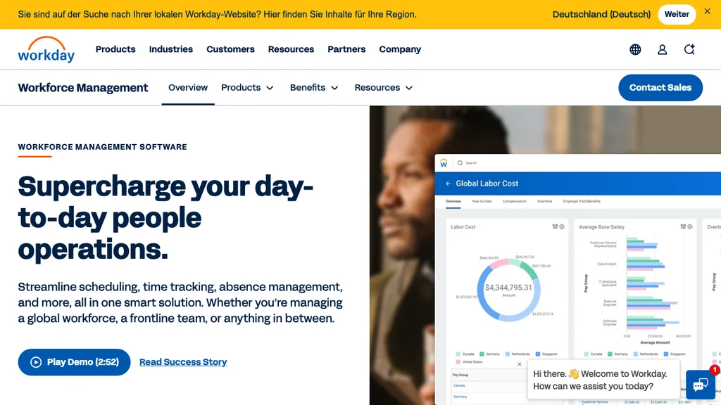 UKG enterprise workforce management homepage (screenshot July 2026)