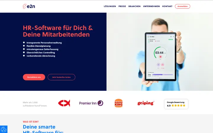 e2n Benutzeroberfläche für Schichtplanung und Zeiterfassung im Vergleich mit Ordio