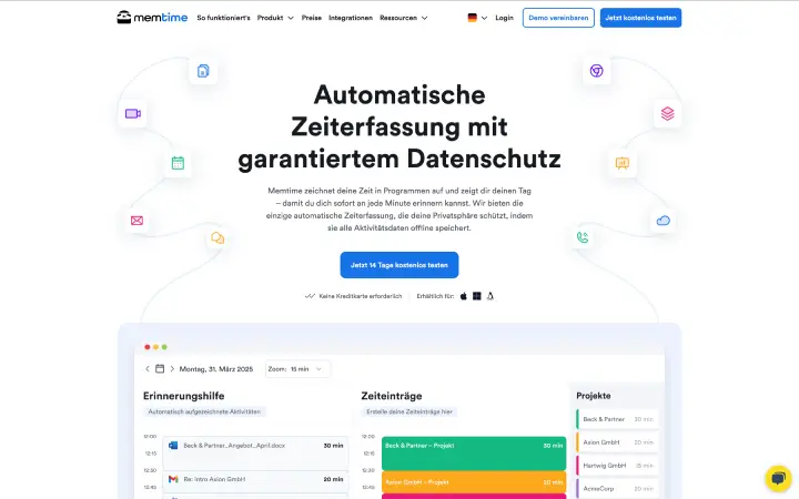 Memtime Benutzeroberfläche für Schichtplanung und Zeiterfassung im Vergleich mit Ordio