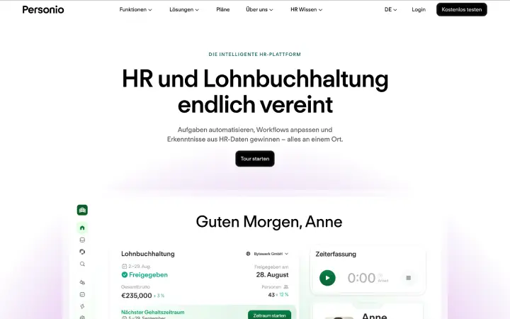Personio Benutzeroberfläche für Schichtplanung und Zeiterfassung im Vergleich mit Ordio