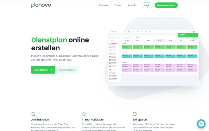 planovo Benutzeroberfläche für Schichtplanung und Zeiterfassung im Vergleich mit Ordio