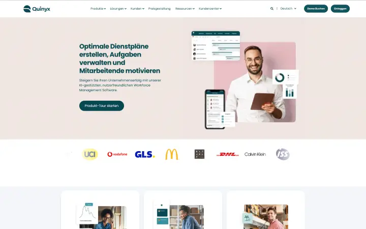 Quinyx Benutzeroberfläche für Schichtplanung und Zeiterfassung im Vergleich mit Ordio
