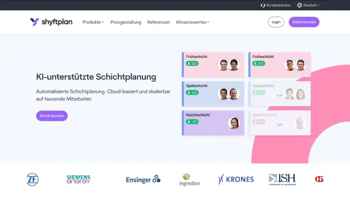 shyftplan Benutzeroberfläche für Schichtplanung und Zeiterfassung im Vergleich mit Ordio