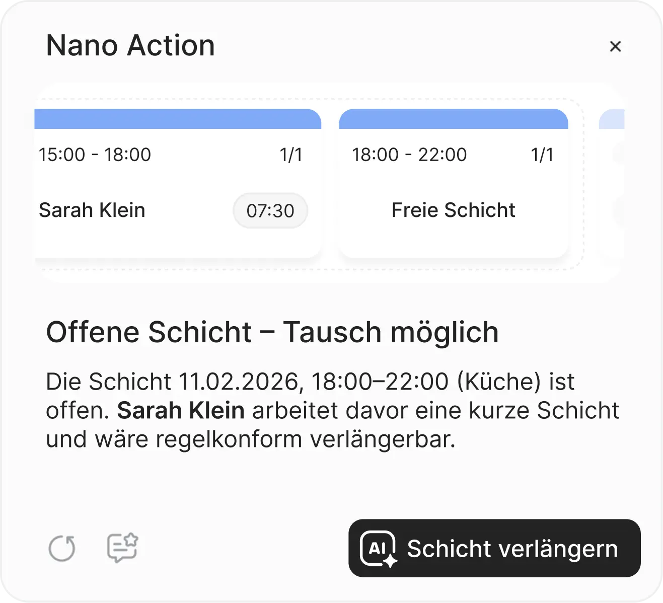 Offene Schicht – Tausch möglich - Response