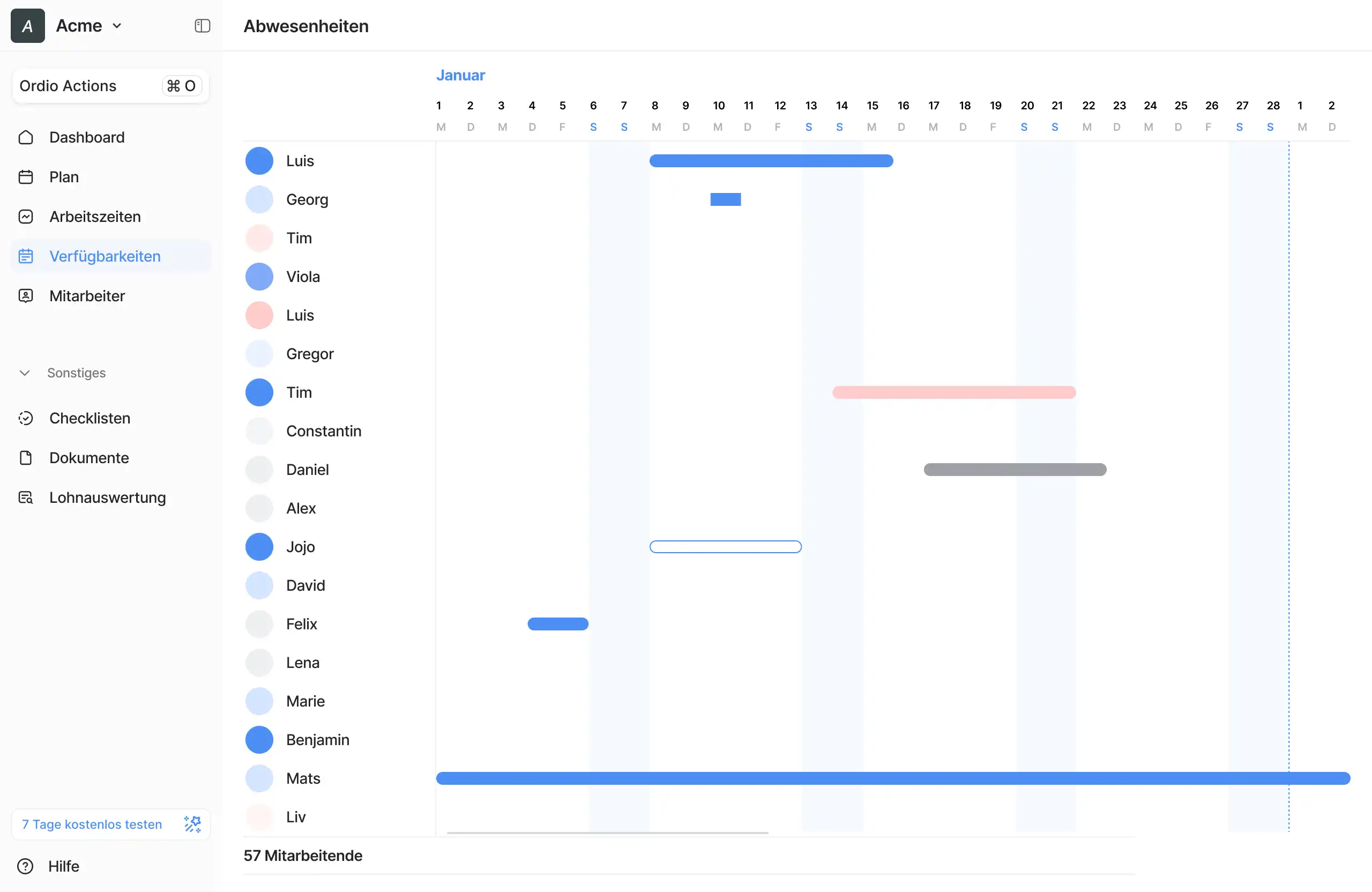 web screenshot Ordio dashboard
