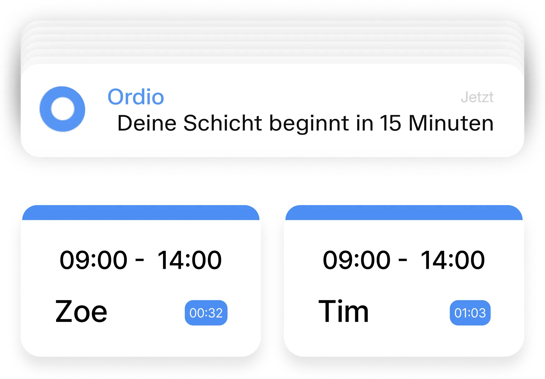 Ordio Benachrichtigungen: Schicht-Erinnerungen an Mitarbeitende versenden